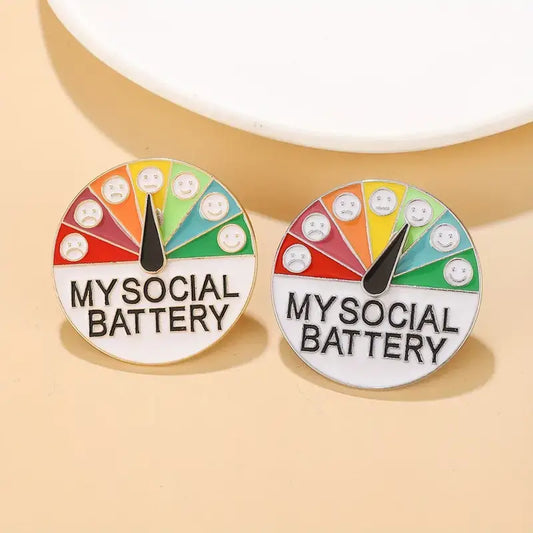 My Social Battery Pin – Mood Gauge Enamel Accessory