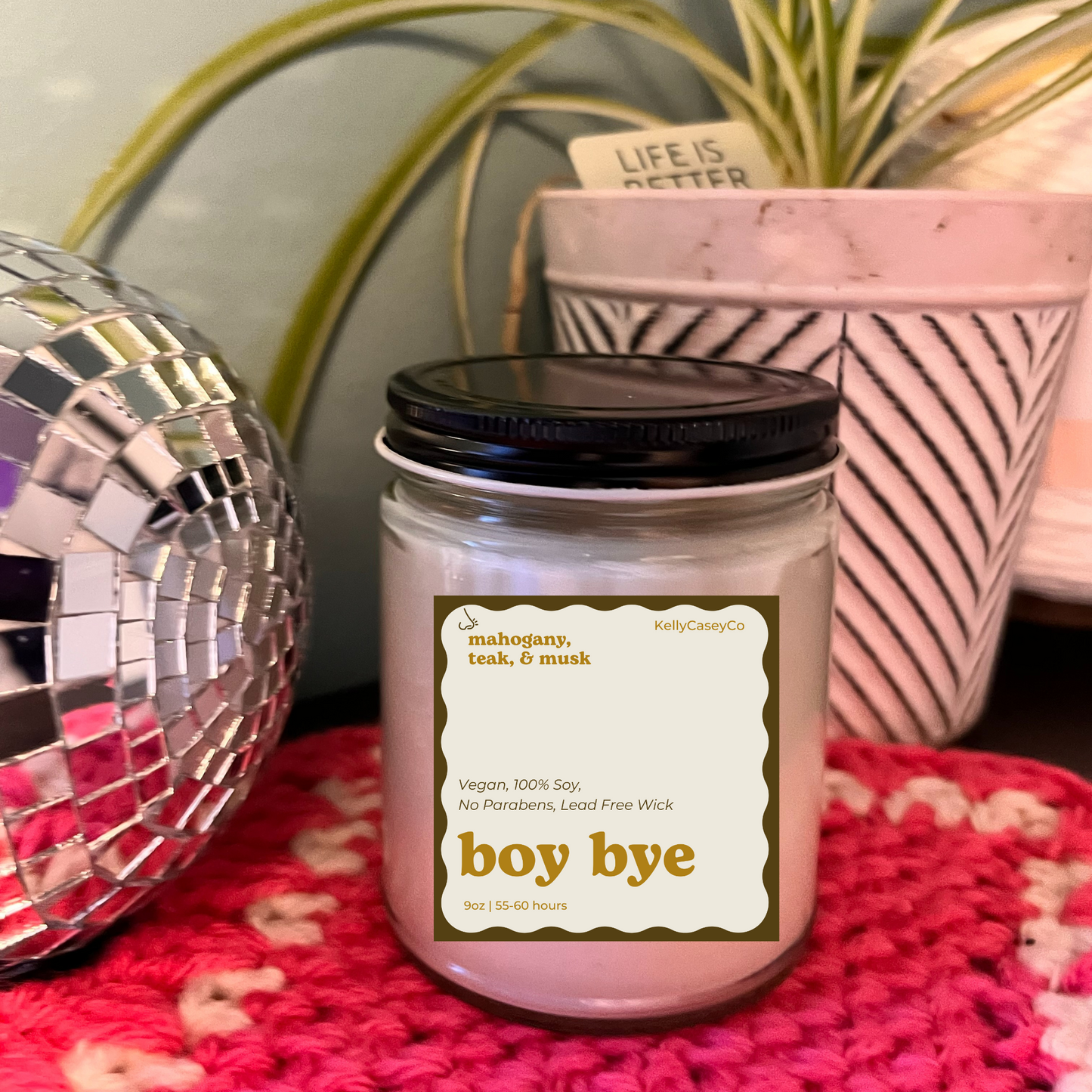 Hand-Poured, Soy, & Vegan Candle: Boy Bye