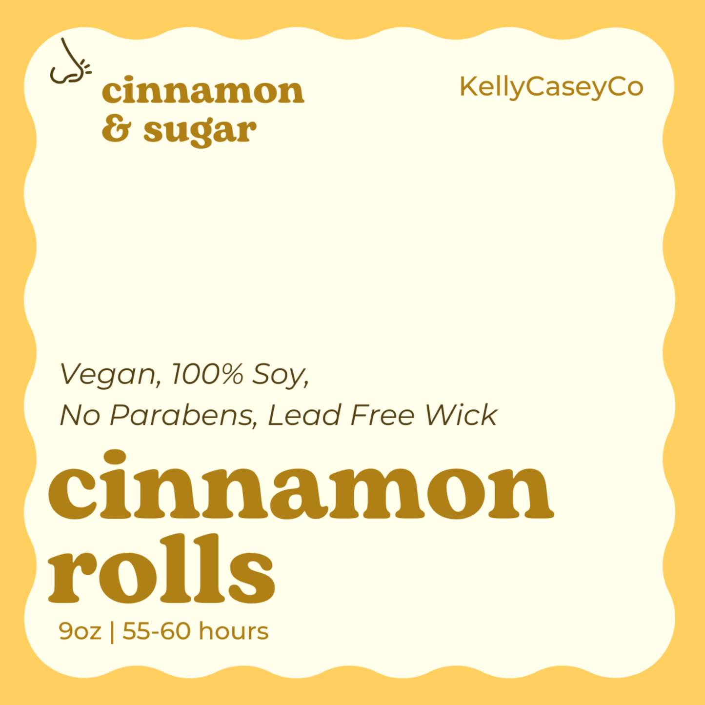 Hand-Poured, Soy, & Vegan Candle: Cinnamon Rolls