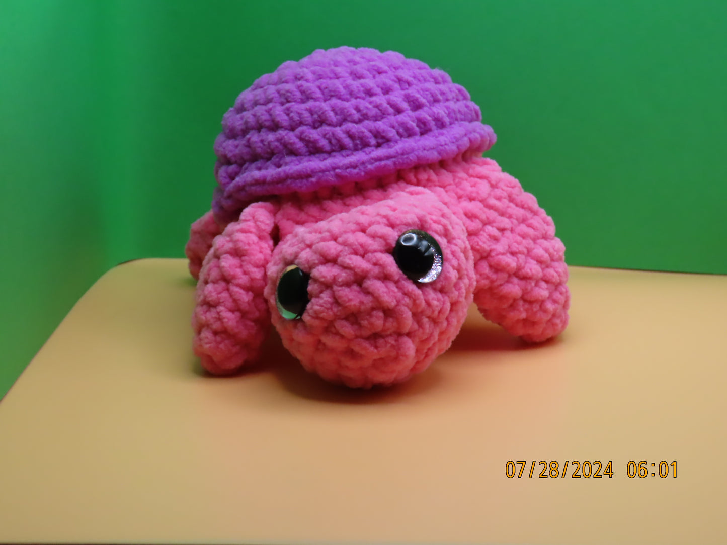 Small Crochet Turtle: Pink and Purple
