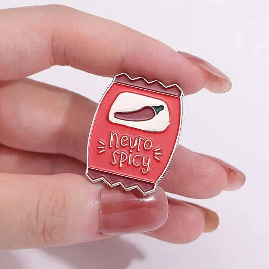 Spice Up Your Style with Neuro Spicy Sauce Bun Enamel Brooch