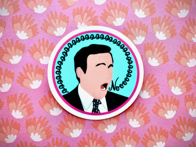 Michael Scott Sticker, Quote Sticker Die Cut Sticker, Vinyl Sticker, Hand Drawn Sticker, Office Decal, Happy Sticker, NOOOOOO