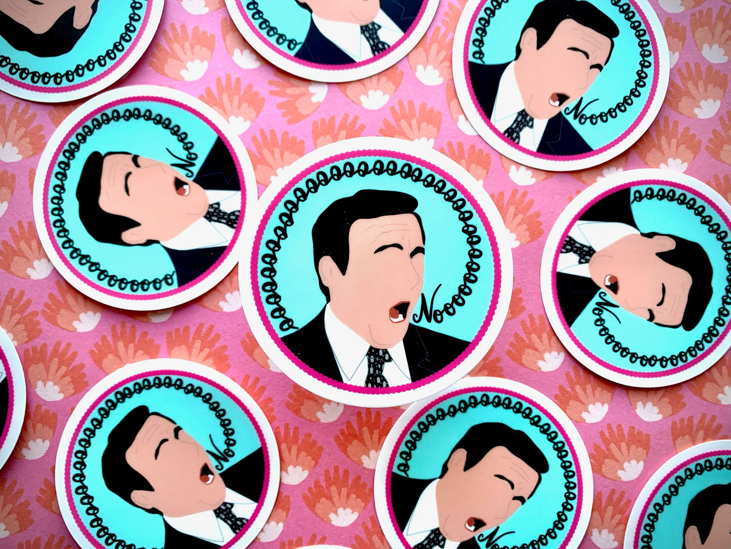 Michael Scott Sticker,  Quote Sticker Die Cut Sticker, Vinyl Sticker, Hand Drawn Sticker, Office Decal, Happy Sticker, NOOOOOO