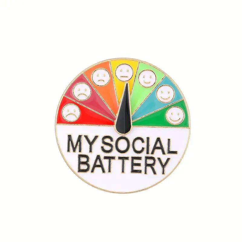 My Social Battery Pin – Mood Gauge Enamel Accessory