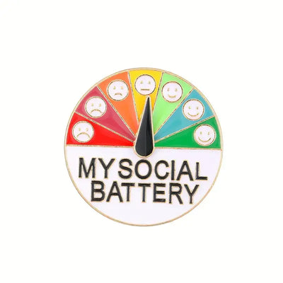My Social Battery Pin – Mood Gauge Enamel Accessory