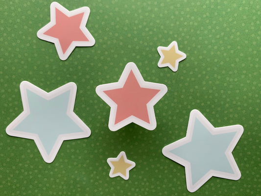 Star Sticker Bundle, Die Cut Sticker, Vinyl Sticker, Hand Drawn Sticker, Boho Decal, Star Decal, Bundle of Decals, Happy Sticker