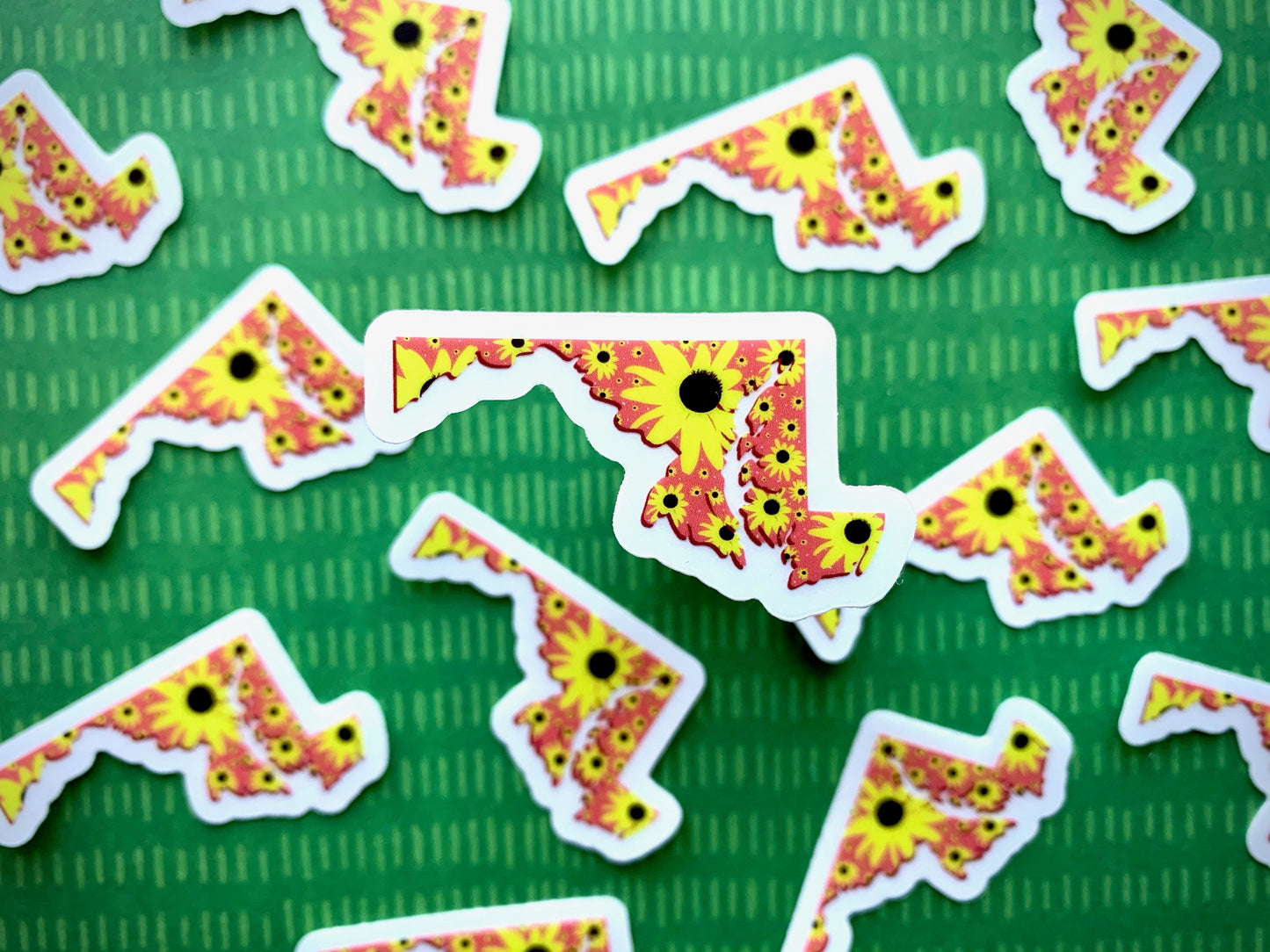 Maryland Floral Sticker, Die Cut Sticker, Vinyl Sticker, Hand Drawn Sticker, Political Decal, Happy Sticker