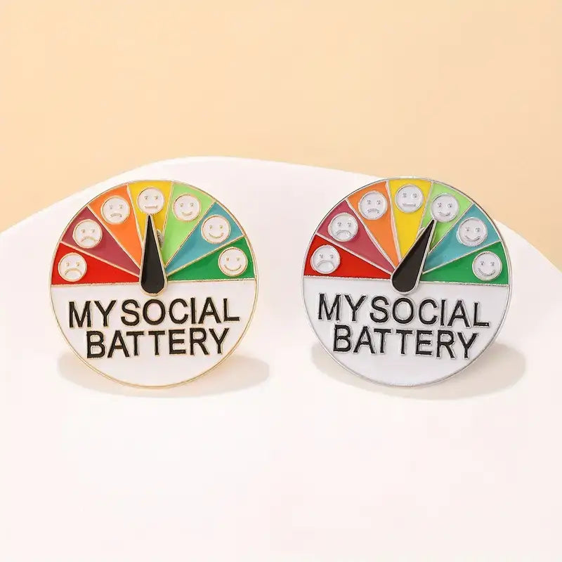 My Social Battery Pin – Mood Gauge Enamel Accessory