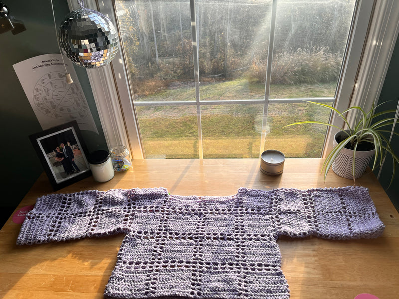 Aspen Sweater, cropped sleeves, in Periwinkle