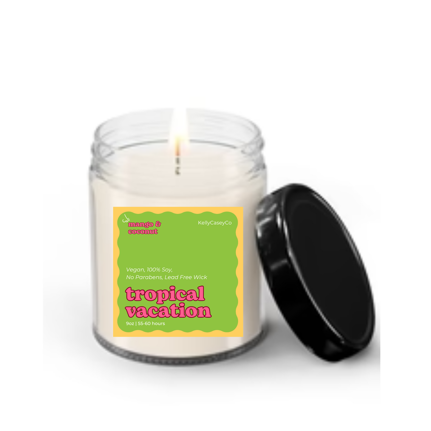 Hand-Poured, Soy, & Vegan Candle: Tropical Vacation