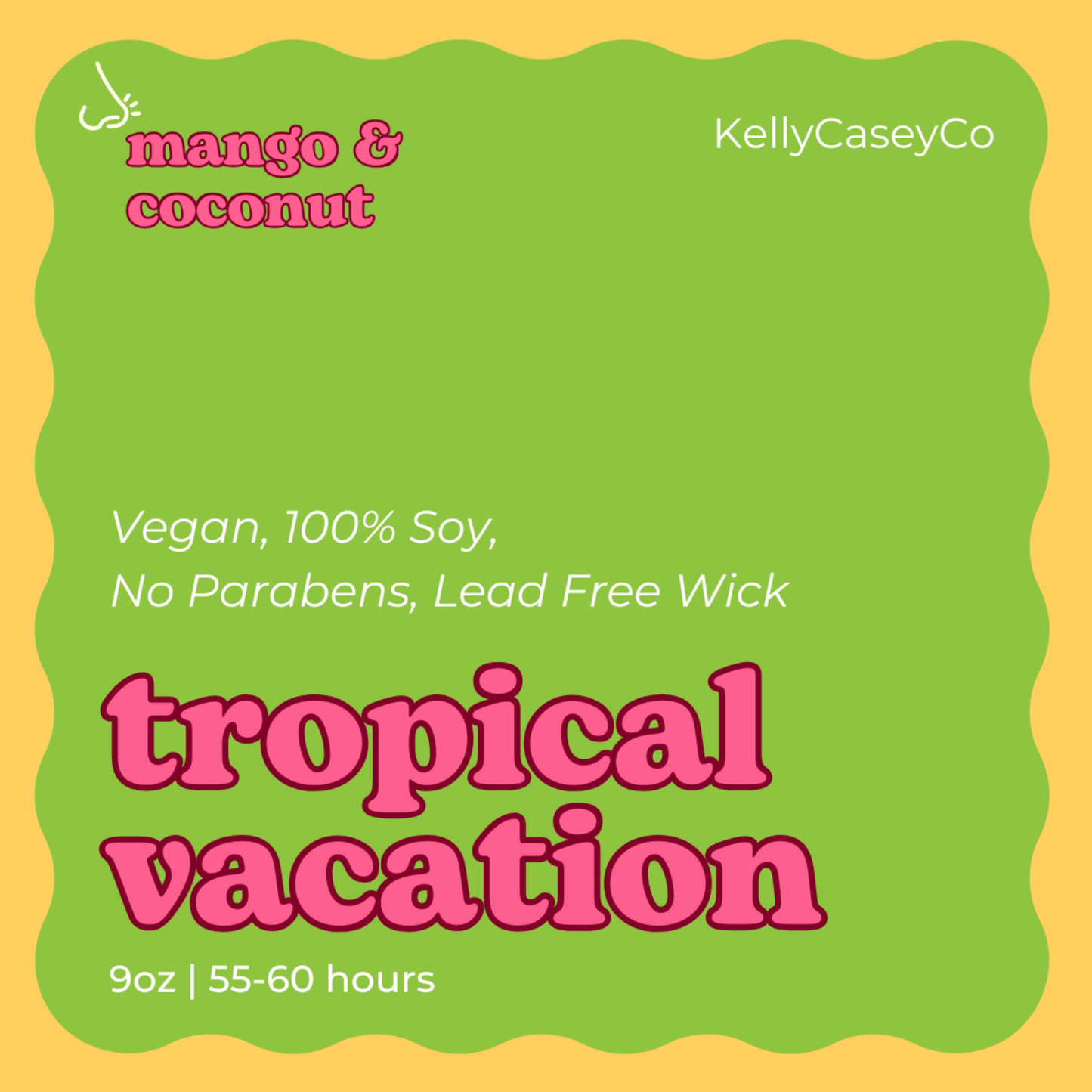 Hand-Poured, Soy, & Vegan Candle: Tropical Vacation