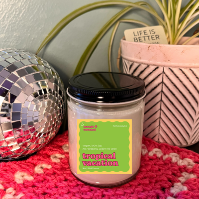 Hand-Poured, Soy, & Vegan Candle: Tropical Vacation