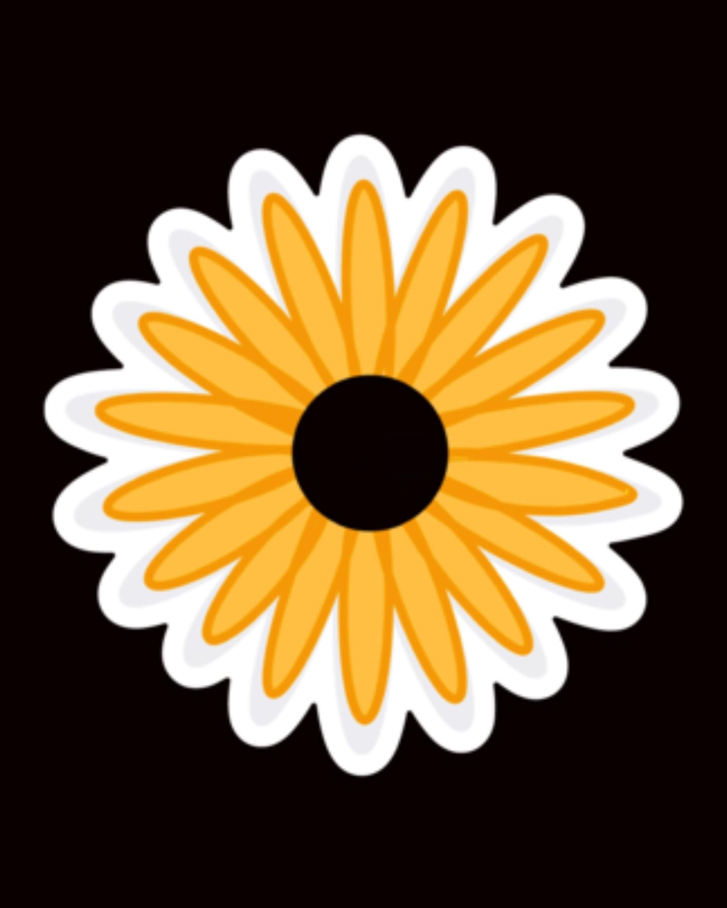 Sunflower Sticker, Die Cut Sticker, Vinyl Sticker, Hand Drawn Sticker, Flower Decal, Sunflower Decal, Black Eyed Susan Decal, Happy Sticker
