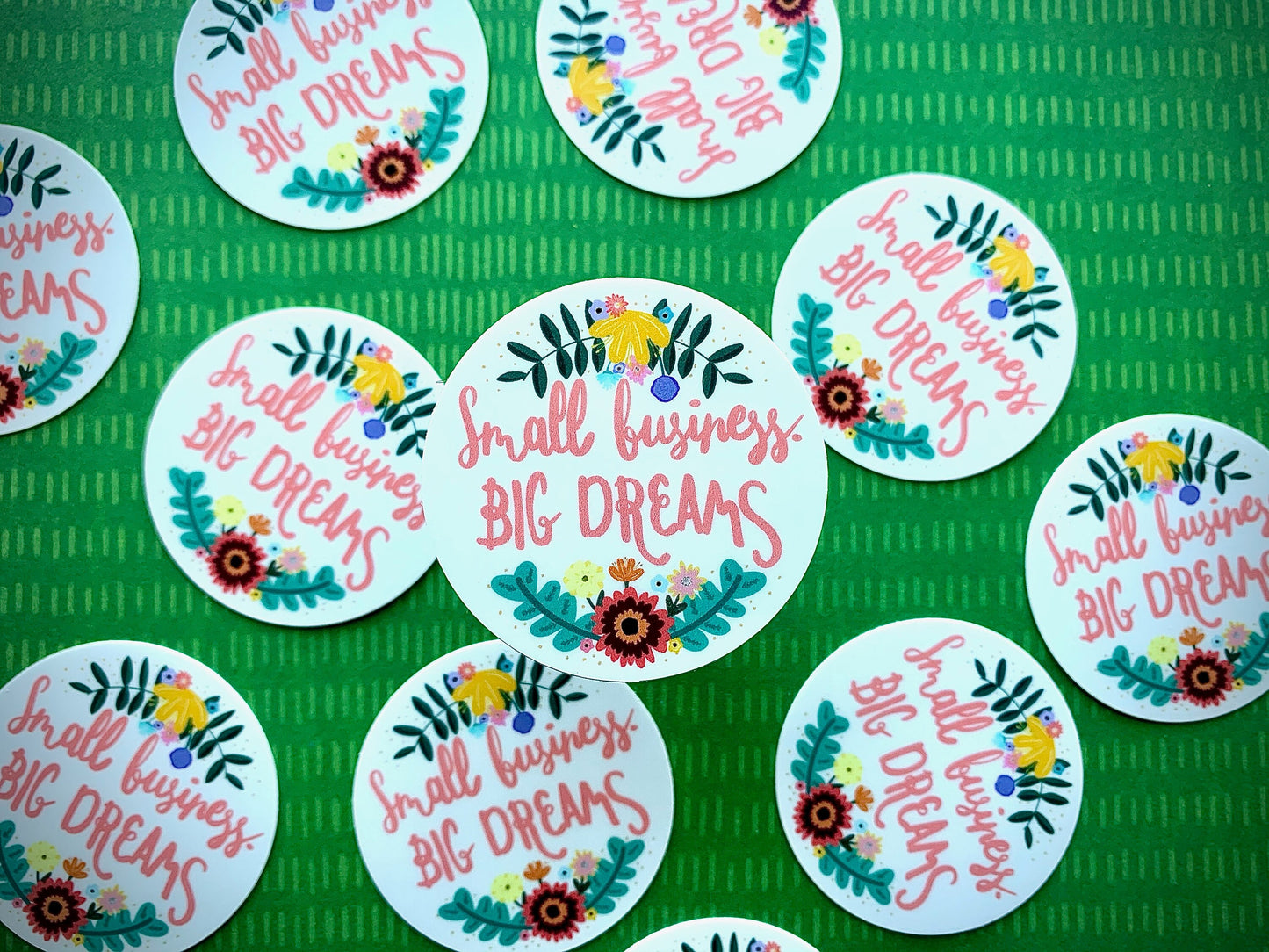 Small Business Big Dreams Sticker,  Quote Sticker Die Cut Sticker, Vinyl Sticker, Hand Drawn Sticker, Business Decal, Happy Sticker