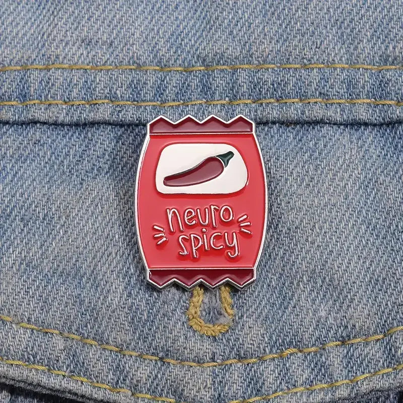 Spice Up Your Style with Neuro Spicy Sauce Bun Enamel Brooch