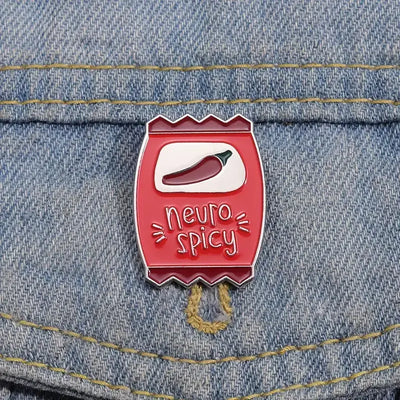 Spice Up Your Style with Neuro Spicy Sauce Bun Enamel Brooch