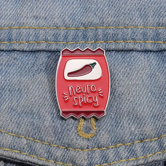 Spice Up Your Style with Neuro Spicy Sauce Bun Enamel Brooch